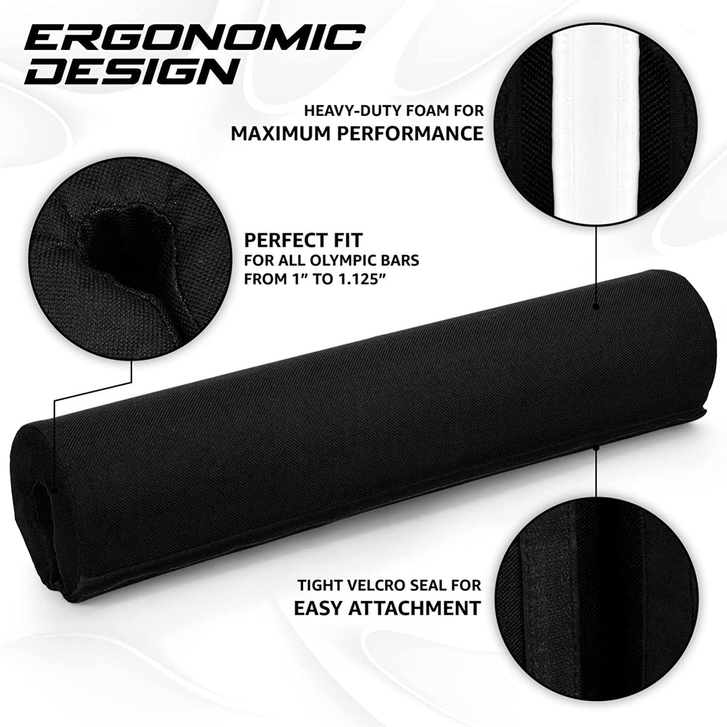 Barbell Thick Foam Nylon Pad, Neck Shoulder Protective Pad for Lunges, Squats and Hip Thrust Fit Standard Olympic Bar